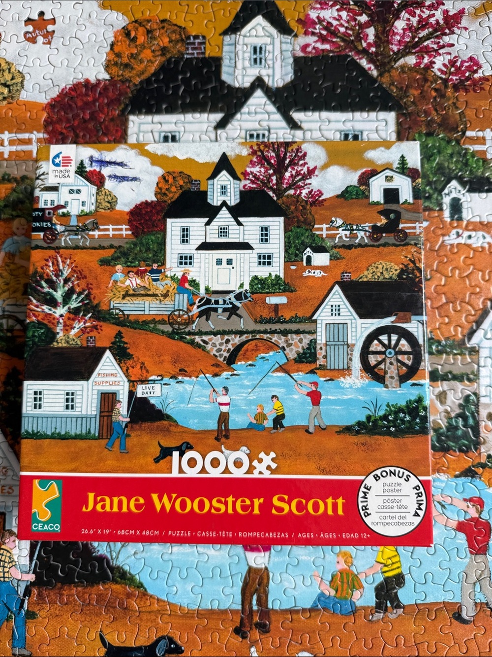 Jane Wooster Scott 1000-Piece Jigsaw Puzzle - Autumn Farm (Orange)